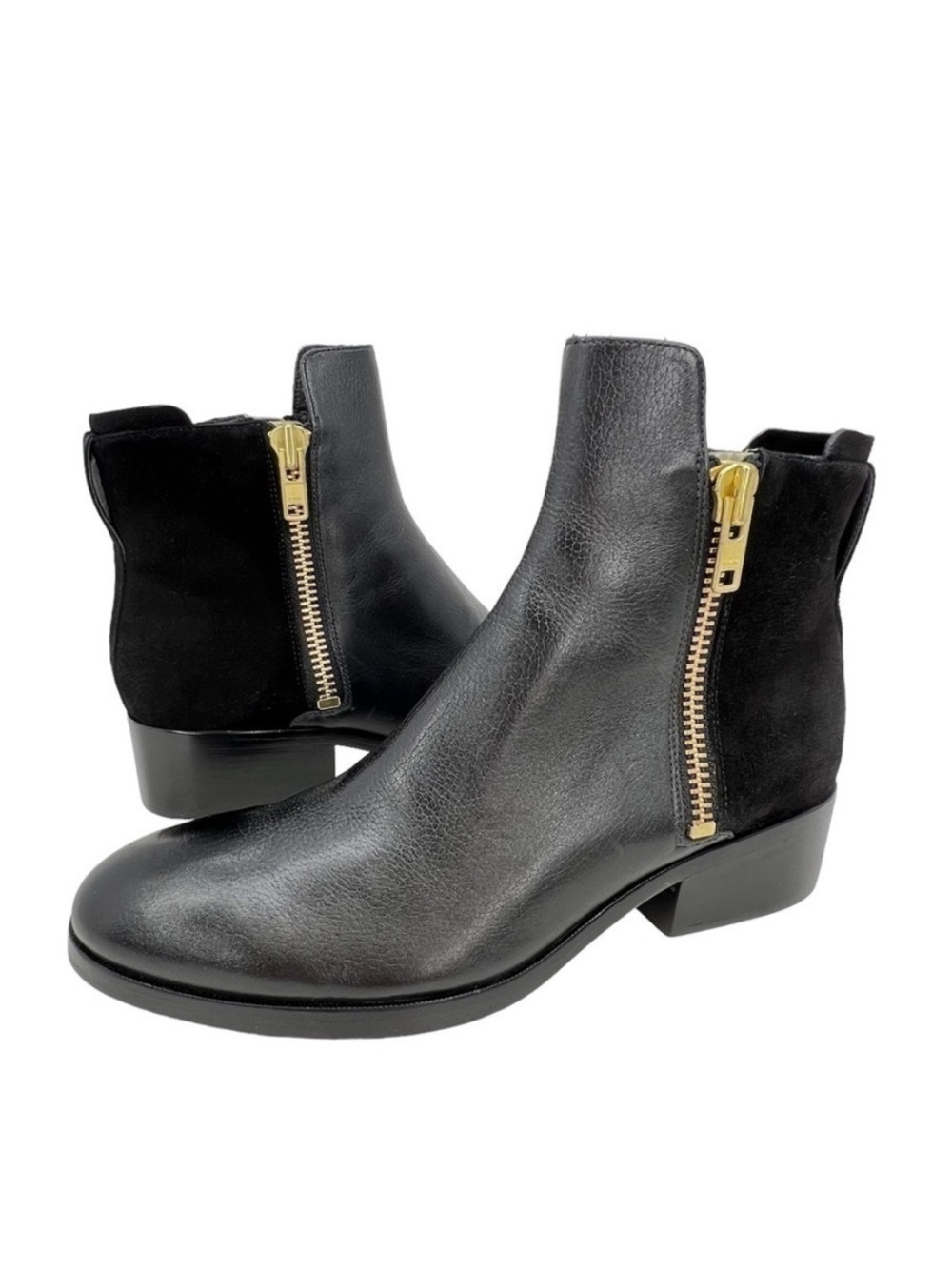 3.1 Phillip Lim Alexa Boots Black Leather & Suede Moto Ankle Size 39 = 8.5 EUC
